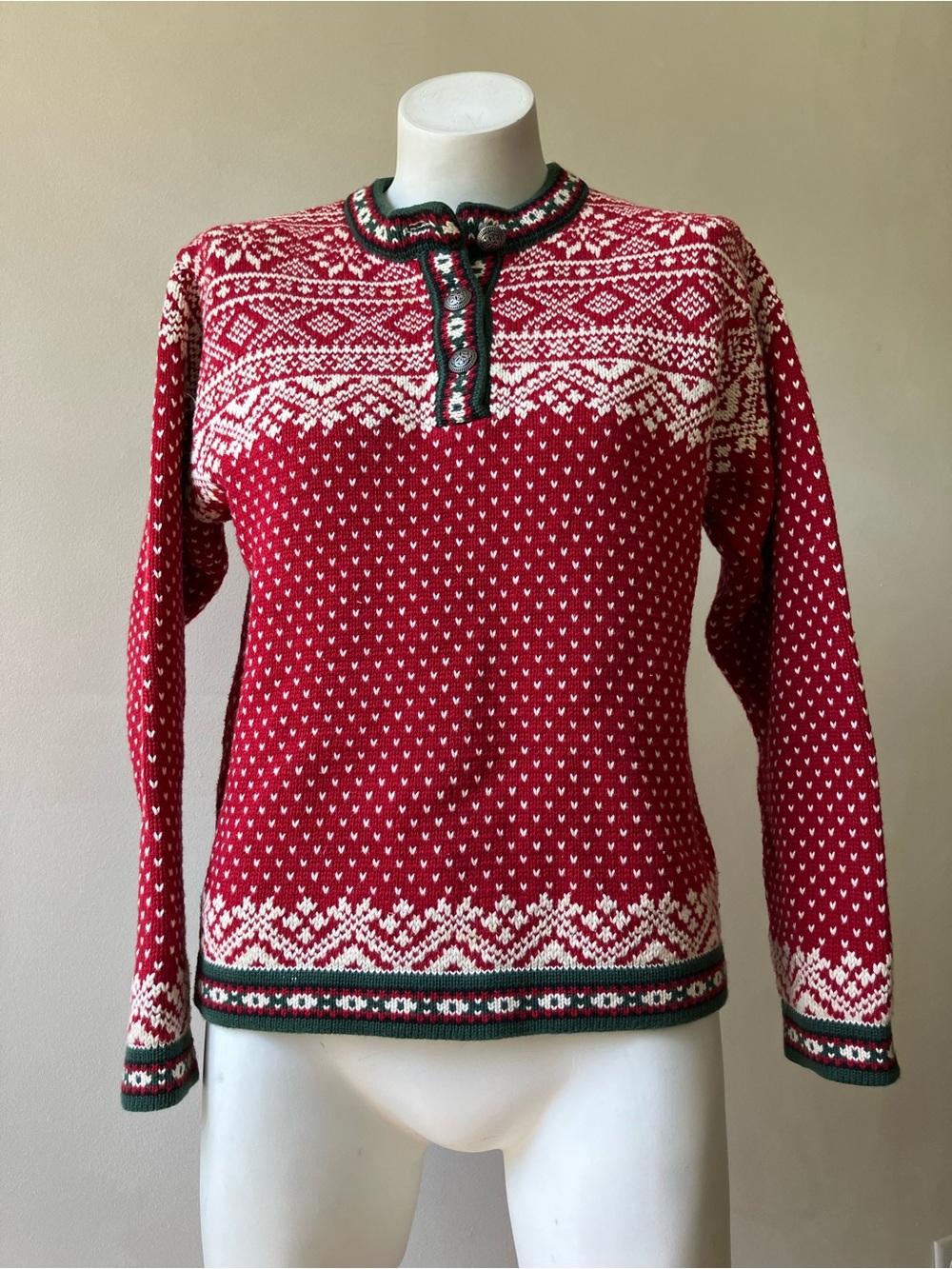 L.L. Bean | Vintage Nordic Holiday Pattern Cotton Knit Christmas Sweater